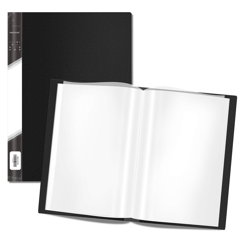 Vantasii Presentation Book 40 Clear Pockets Sleeves Protectors Art Portfolio Clear Book for Artwork, Report Sheet, Letter(Can Accommodate 14 X 11inch) - Image 1